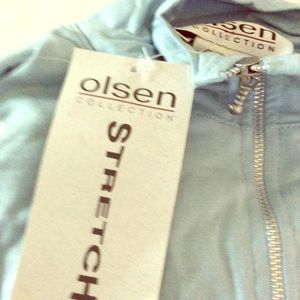 Powder Blue Olsen Zipper Top